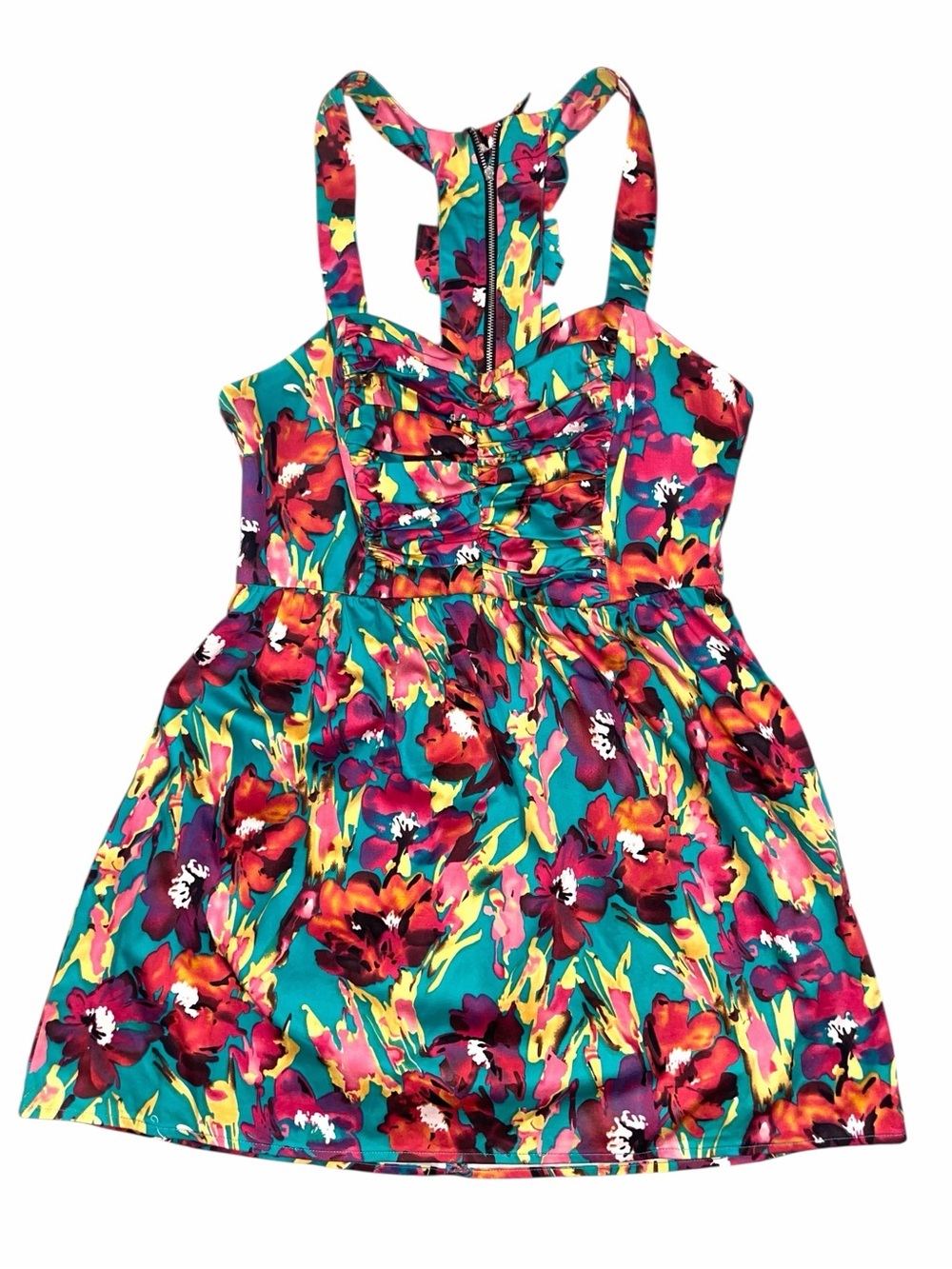 2B BEBE Women’s Vibrant Floral Print Summer Mini Sundress Size Large